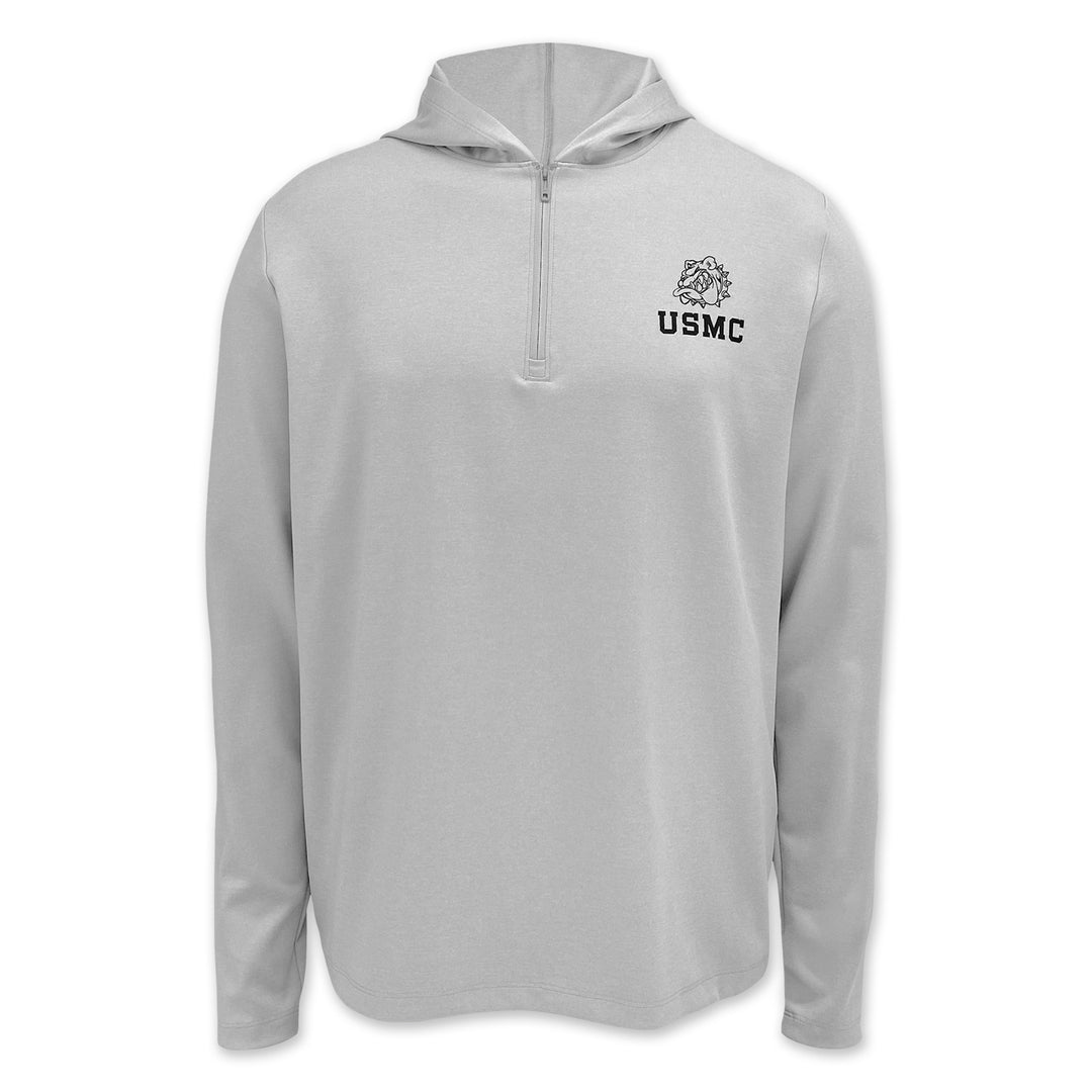 Marines Under Armour Hooded Long Sleeve Zip Tee (Grey)