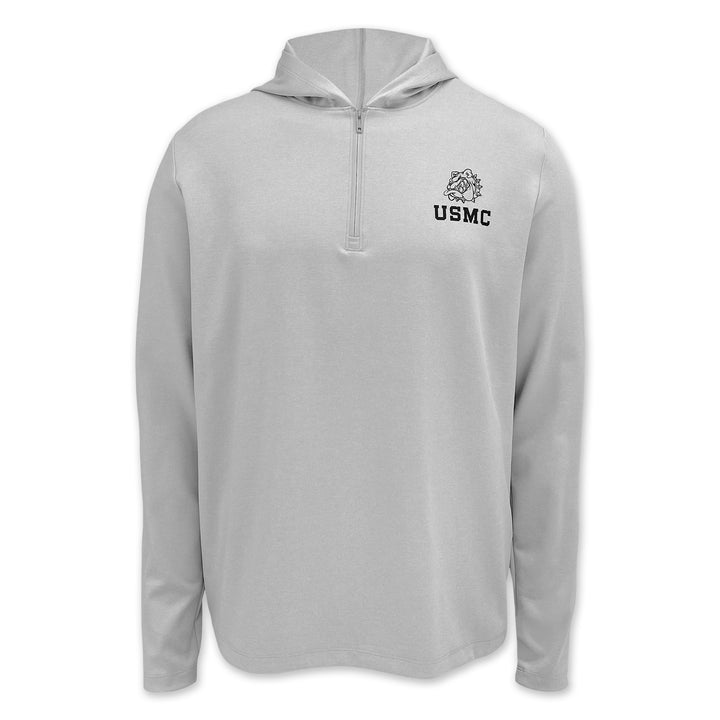 Marines Under Armour Hooded Long Sleeve Zip Tee (Grey)