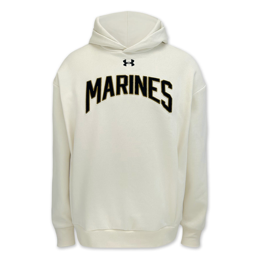 Marines Under Armour Icon Fleece Hood (Stone)