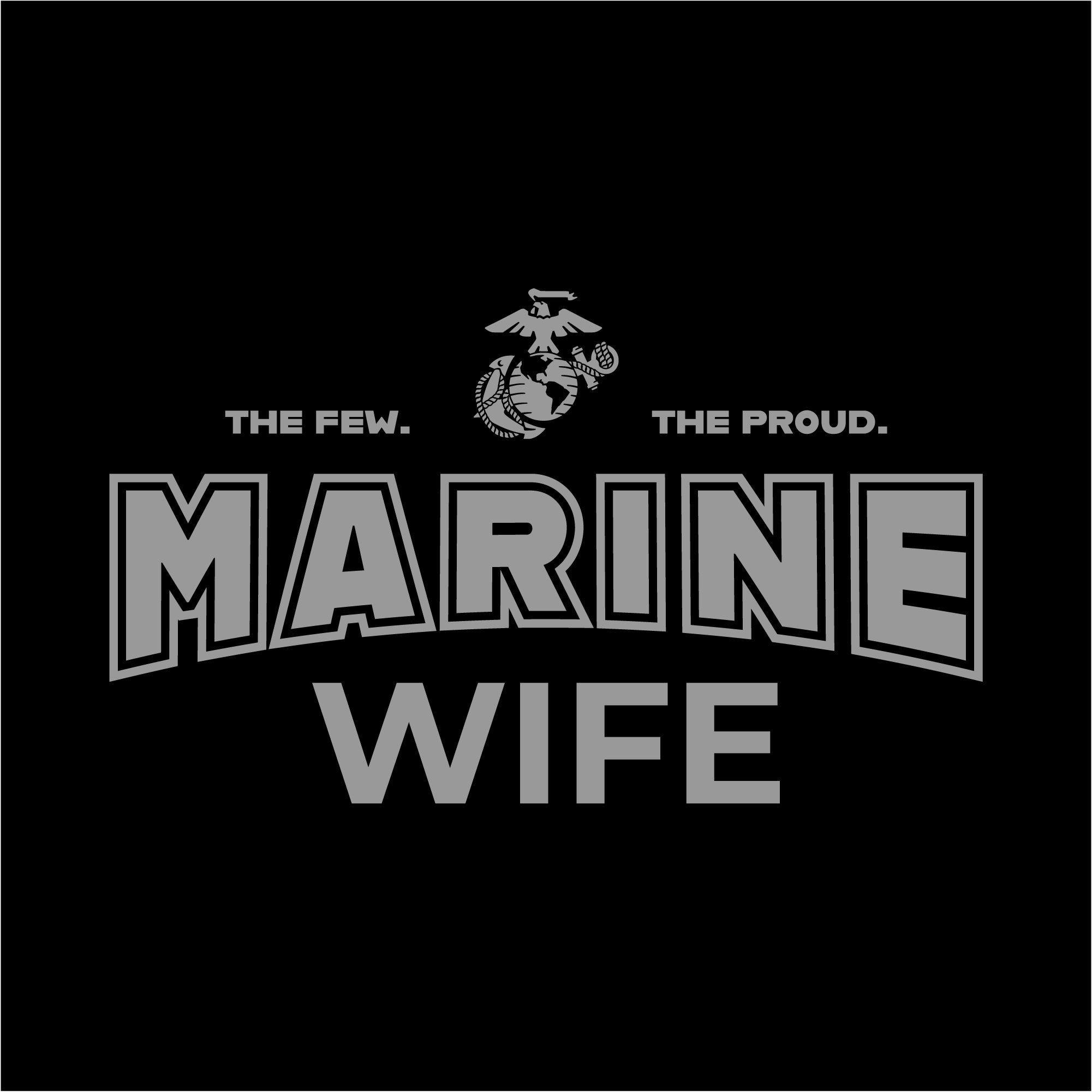 Marines Wife Ladies T-Shirt (Black)