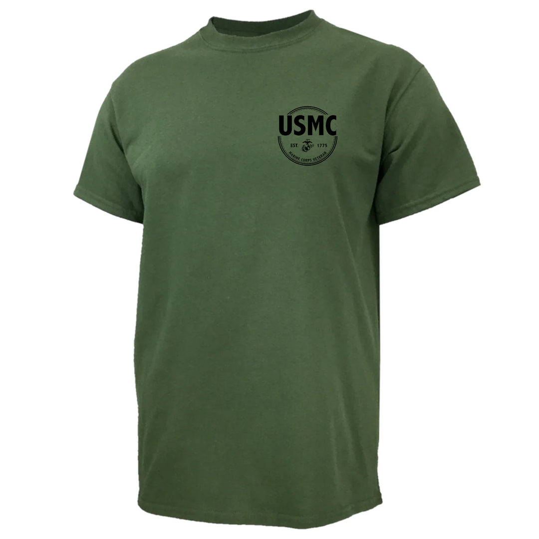 Marines Veteran USA Made T-Shirt (OD Green)