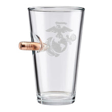 Load image into Gallery viewer, Marines EGA 50BMG Bullet 16oz Pint Glass