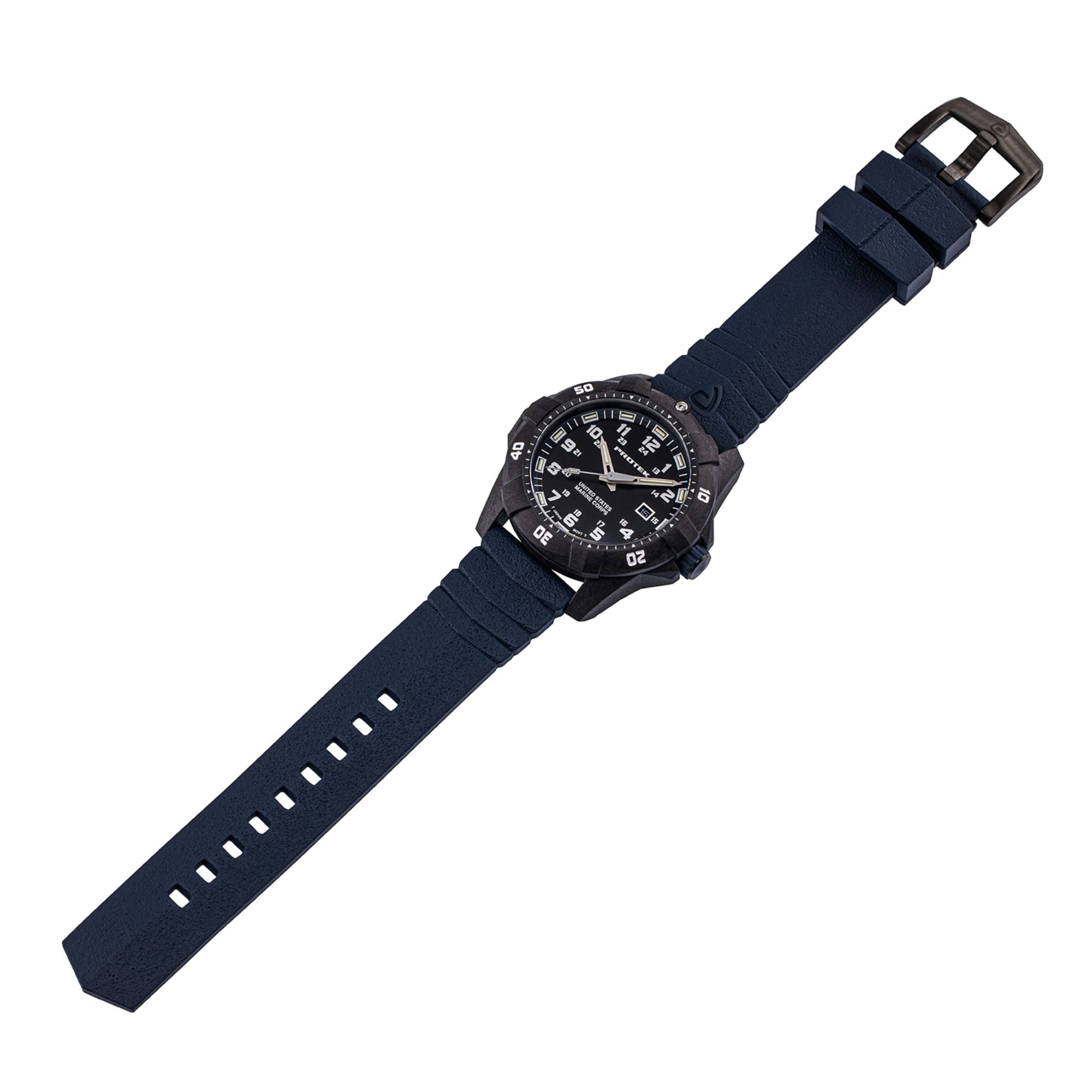 ProTek USMC Carbon Composite Dive Watch - Carbon/Black/Blue (Blue