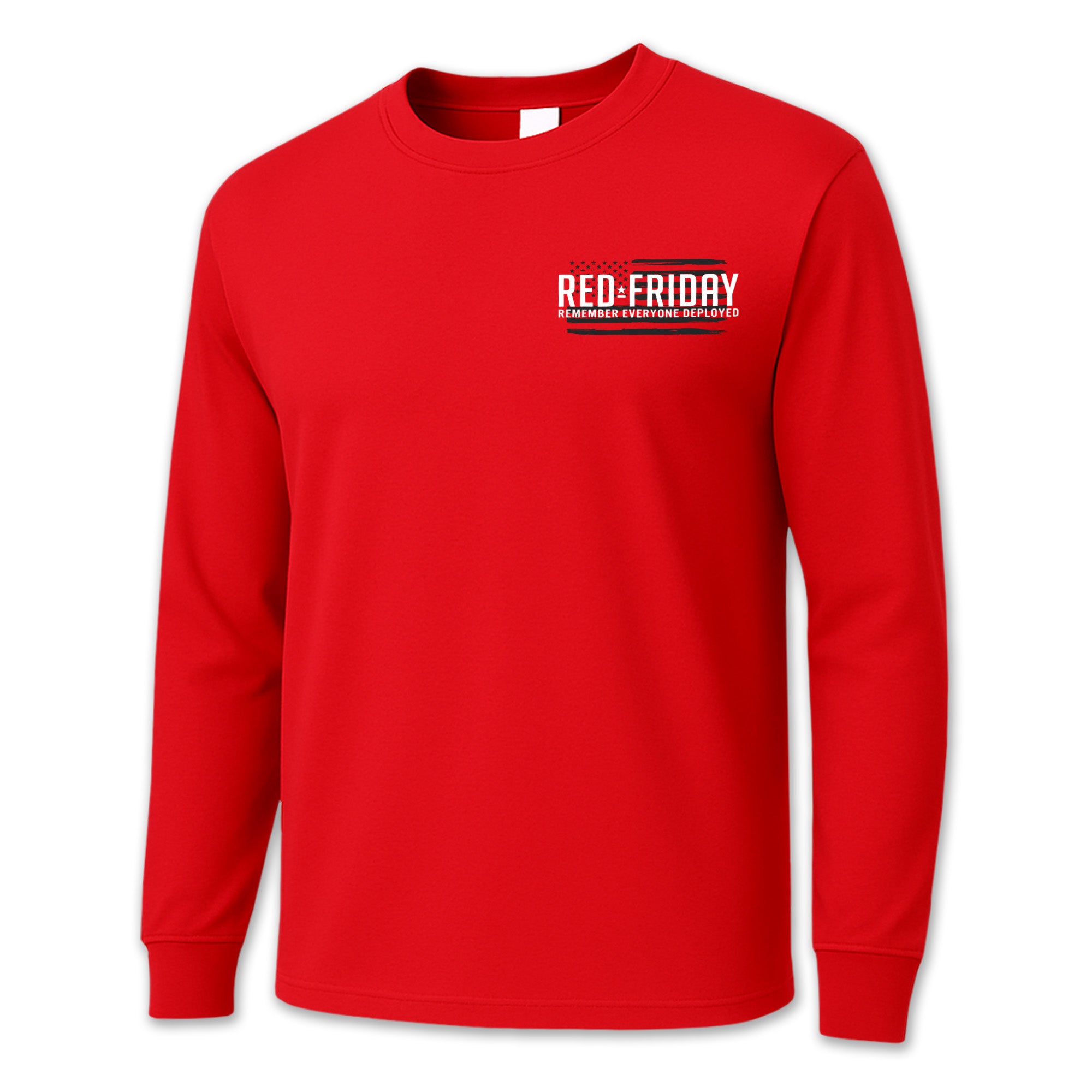 RED Friday Left Chest Long Sleeve T-Shirt (Red)