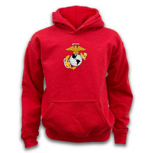 Load image into Gallery viewer, Pick Your Design Marines Youth Hooded Sweatshirt (Red)