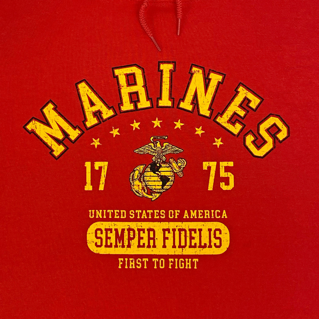 Marines Distressed Semper Fidelis Hood (Red)