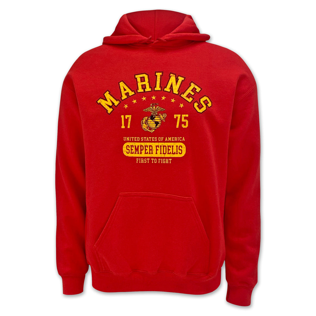 Marines Distressed Semper Fidelis Hood (Red)