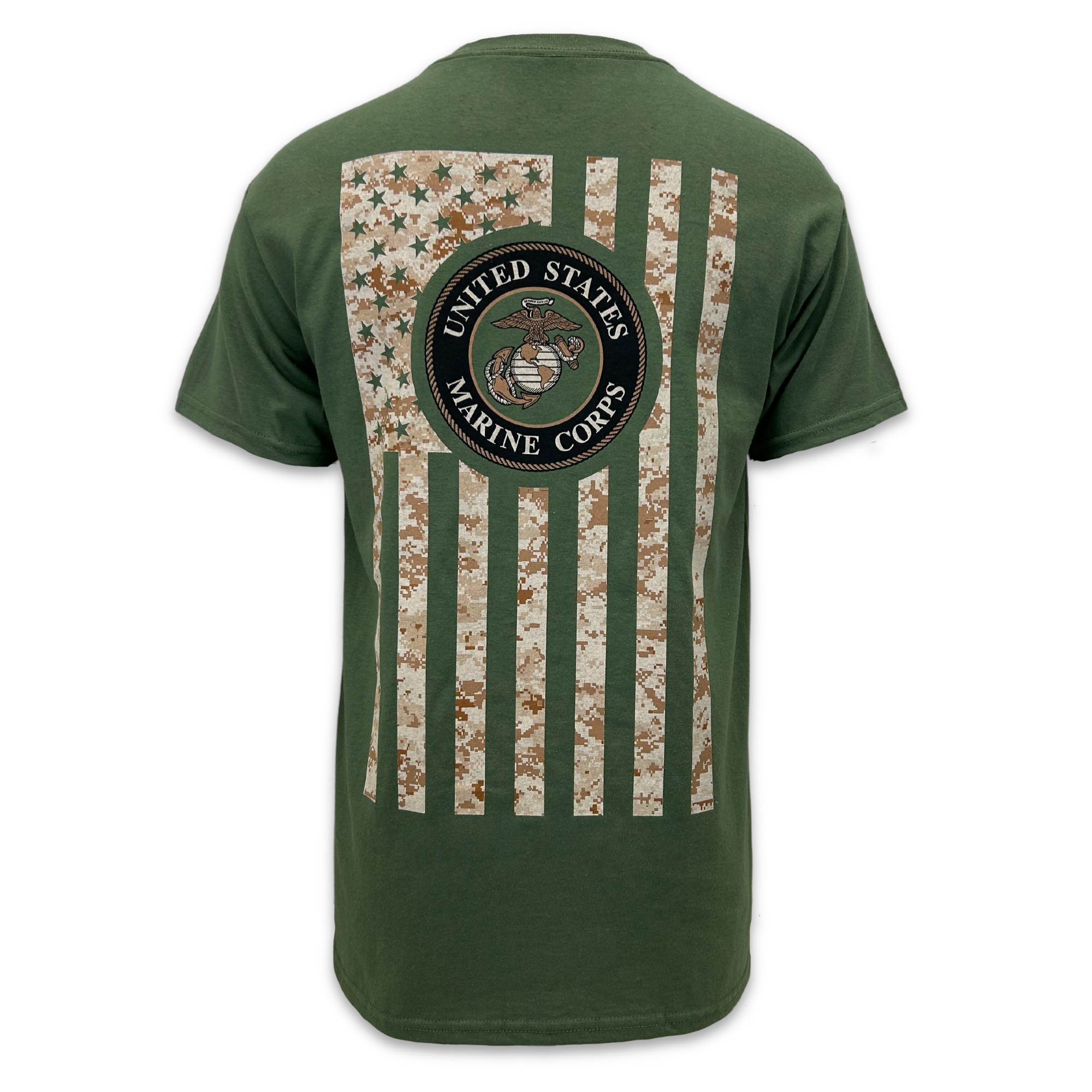 Marines Camo Flag T-Shirt (OD Green)