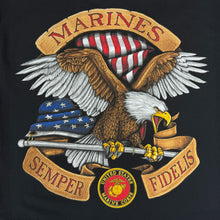 Load image into Gallery viewer, Marines Flying Proud Semper Fidelis T-Shirt (Black)