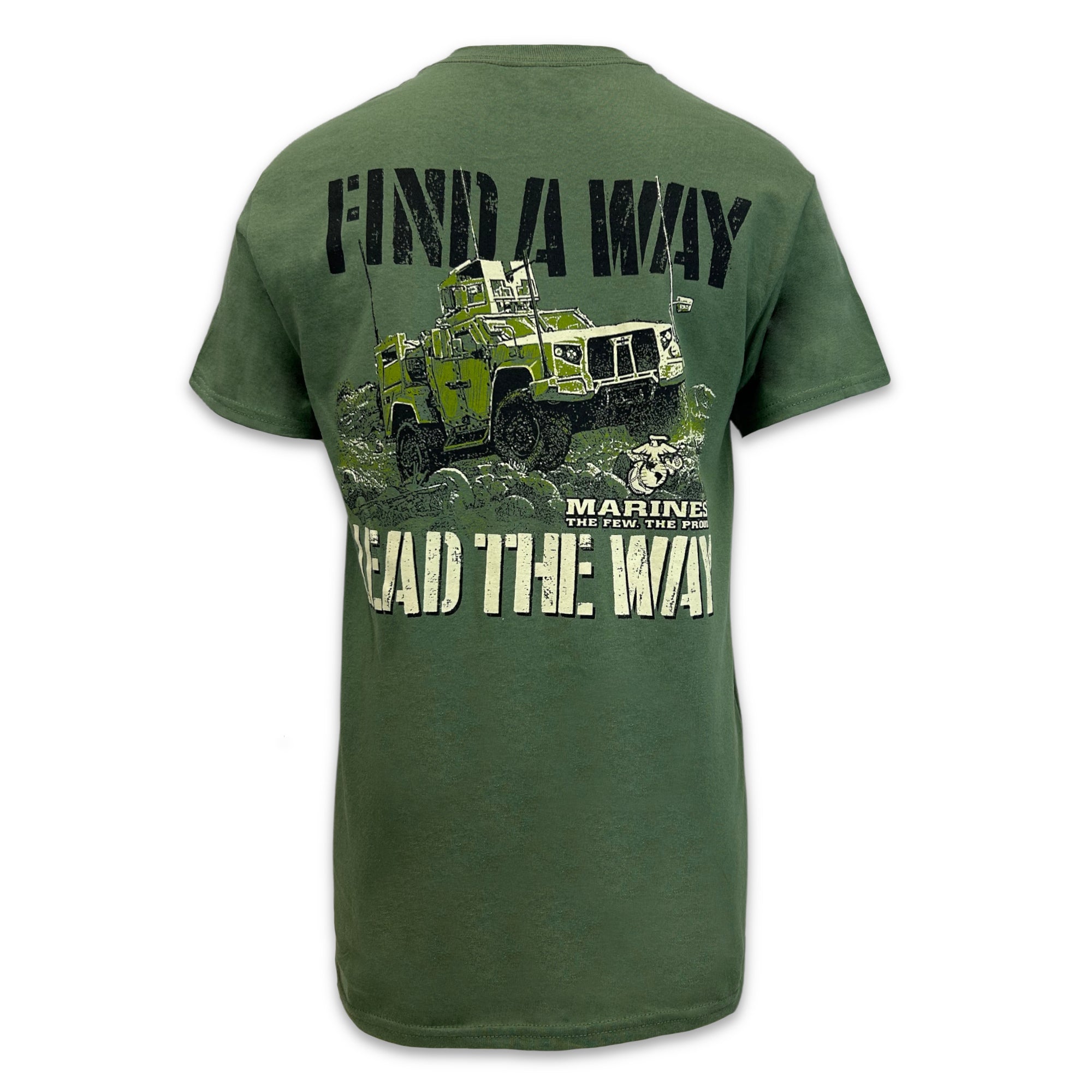 Marines Find A Way Lead The Way T-Shirt (OD Green)