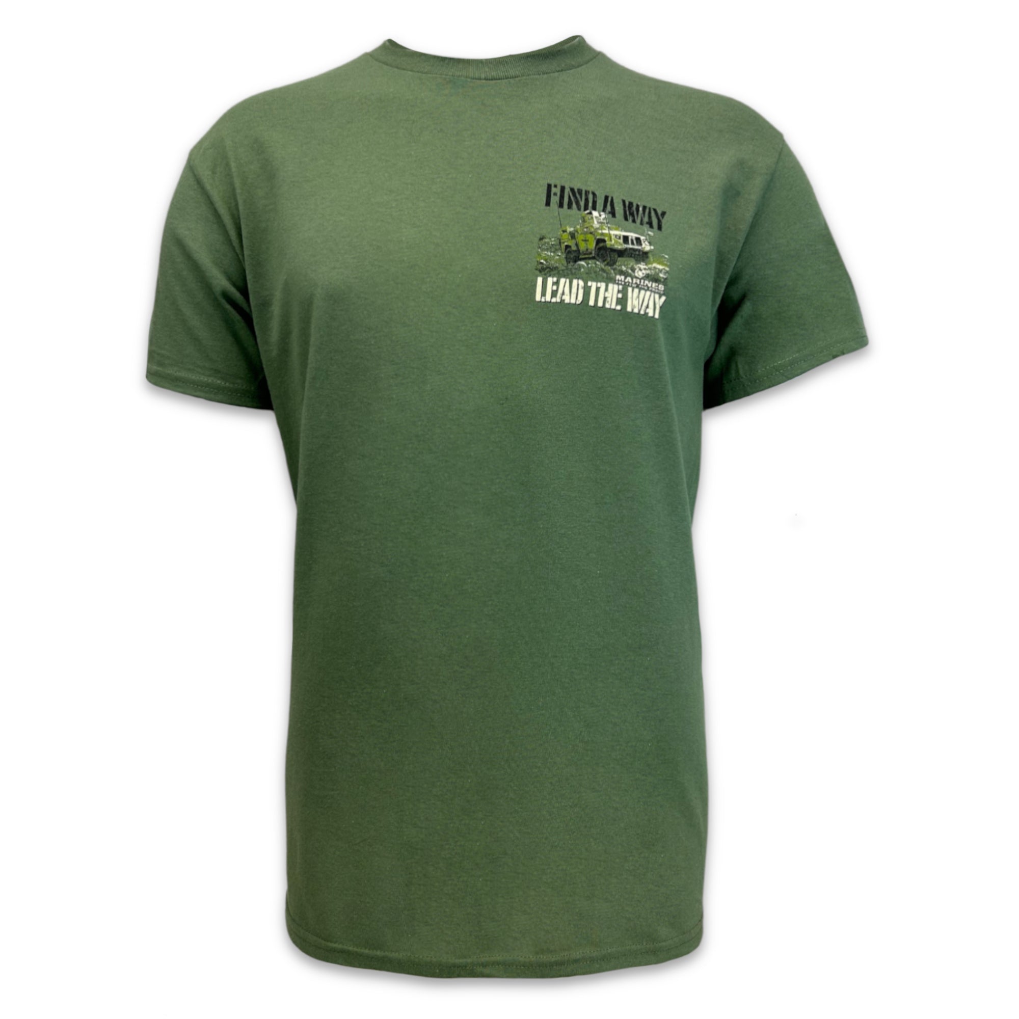 Marines Find A Way Lead The Way T-Shirt (OD Green)