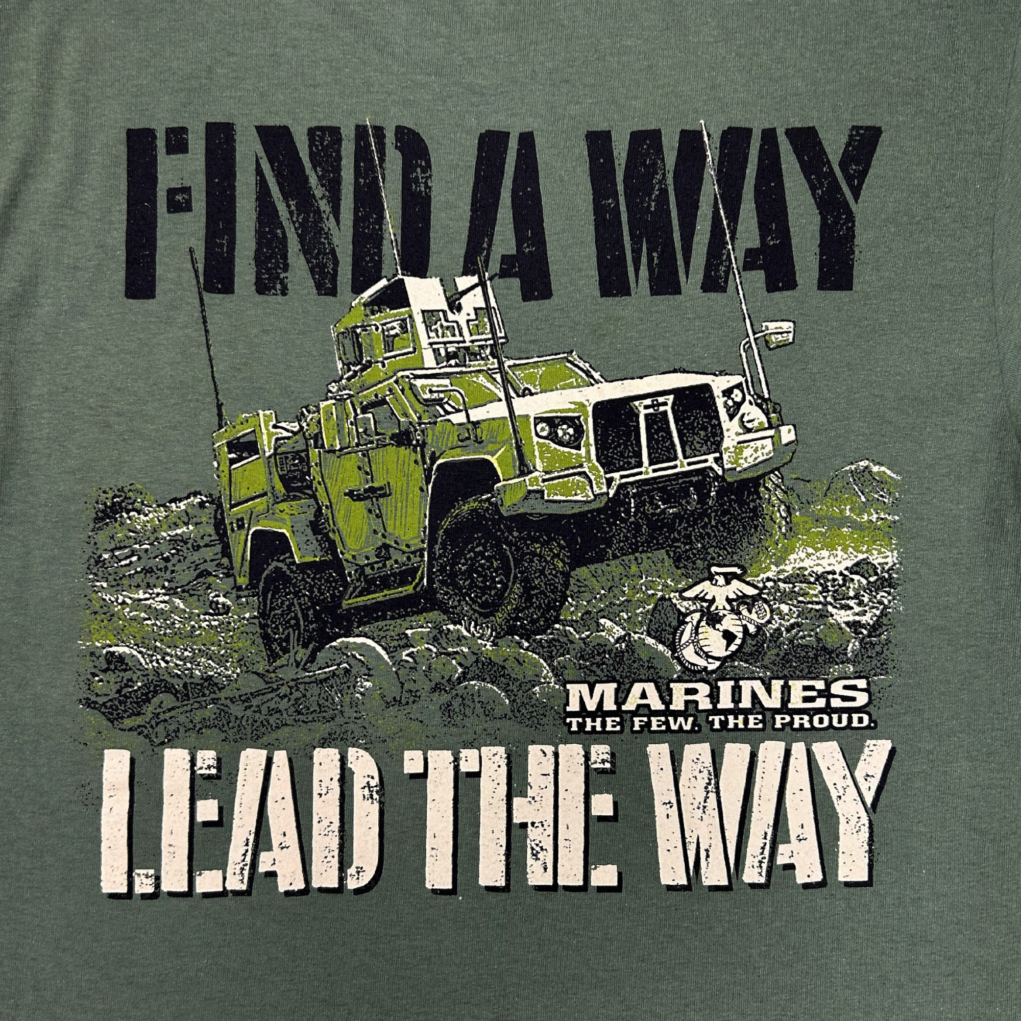 Marines Find A Way Lead The Way T-Shirt (OD Green)