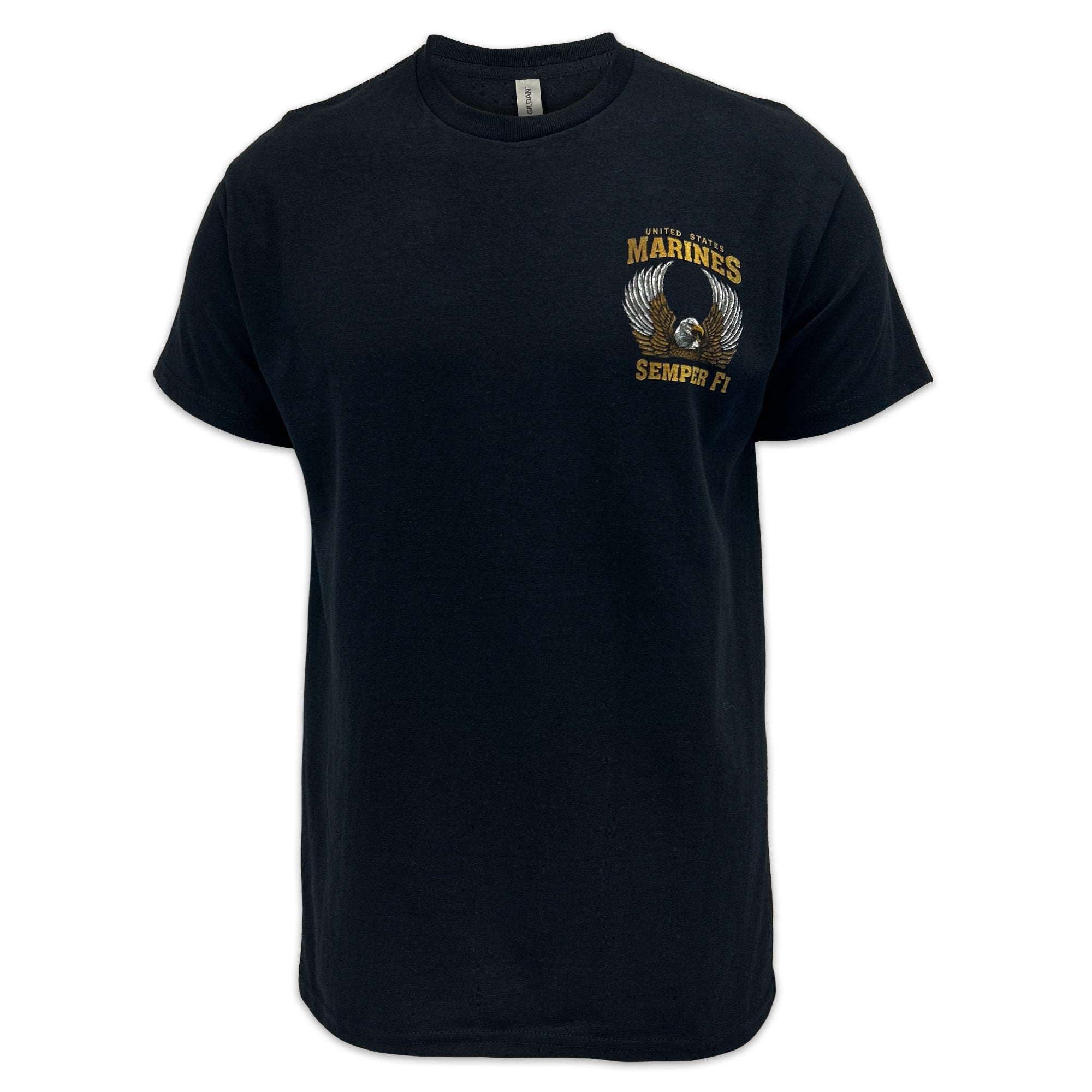 Marines Gold Eagle Semper Fi T-Shirt (Black)