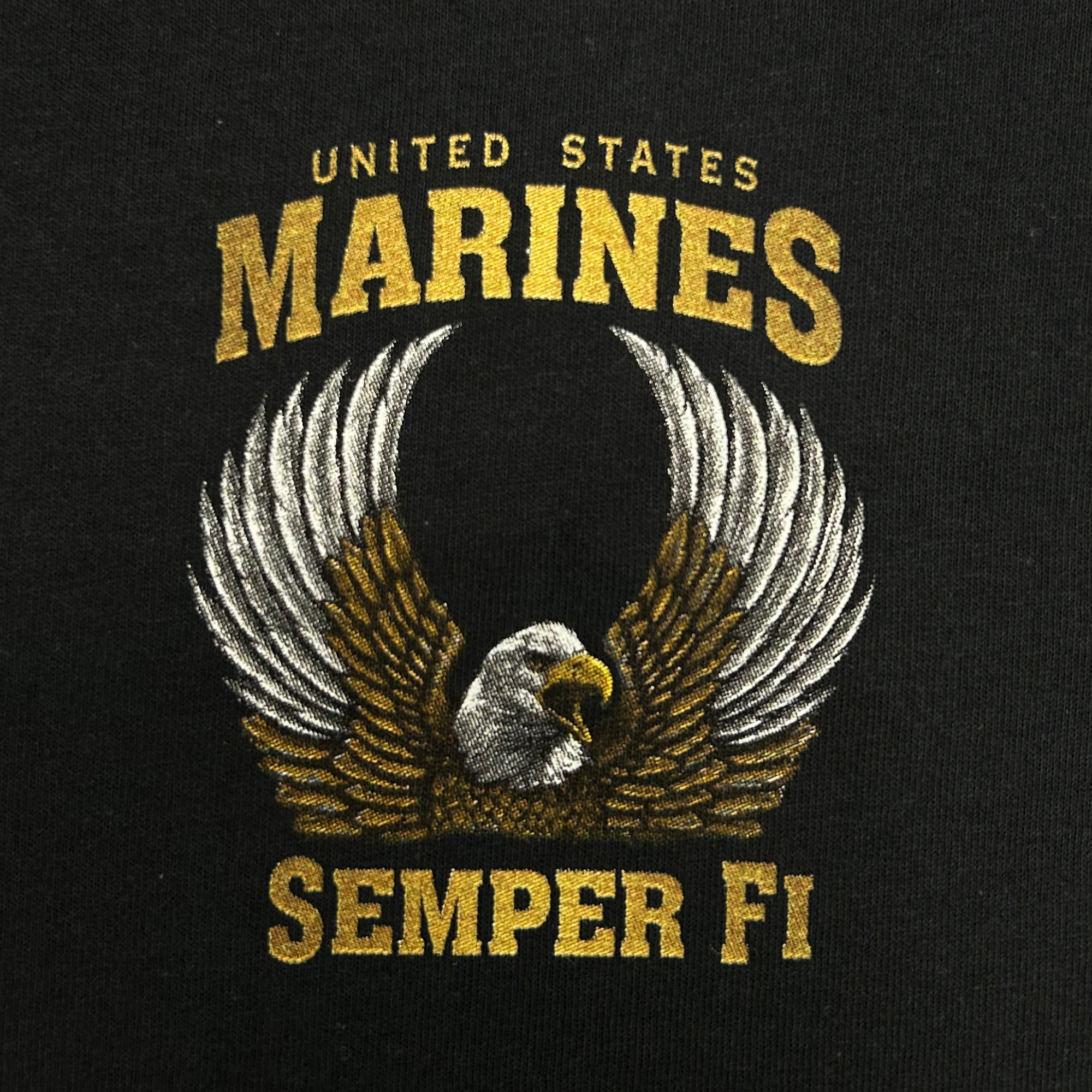 Marines Gold Eagle Semper Fi T-Shirt (Black)