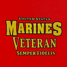 Load image into Gallery viewer, Marines Veteran Star Band T-Shirt (Red)