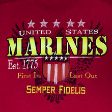 Load image into Gallery viewer, United States Marines Shield Grunge T-Shirt (Red)