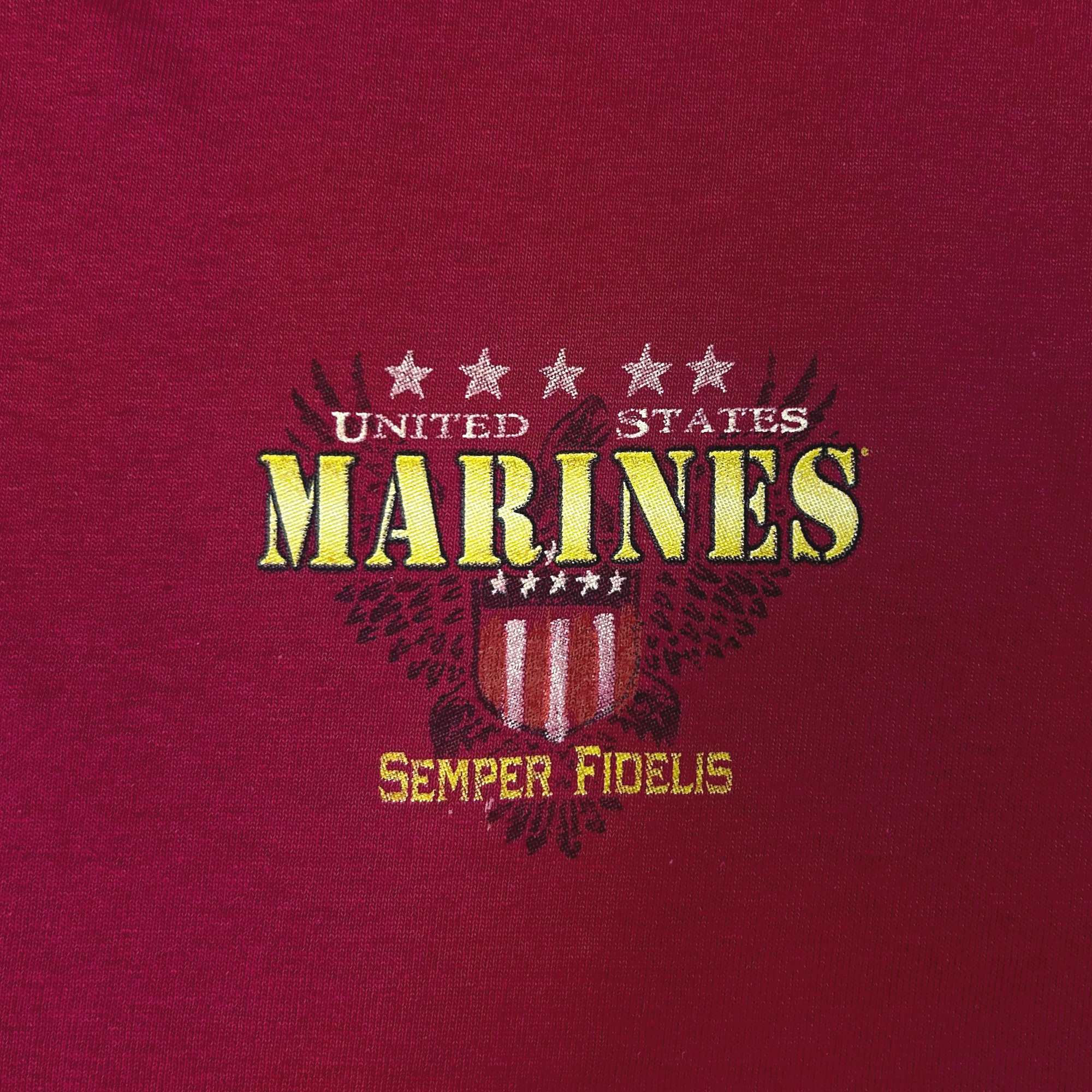 United States Marines Shield Grunge T-Shirt (Red)