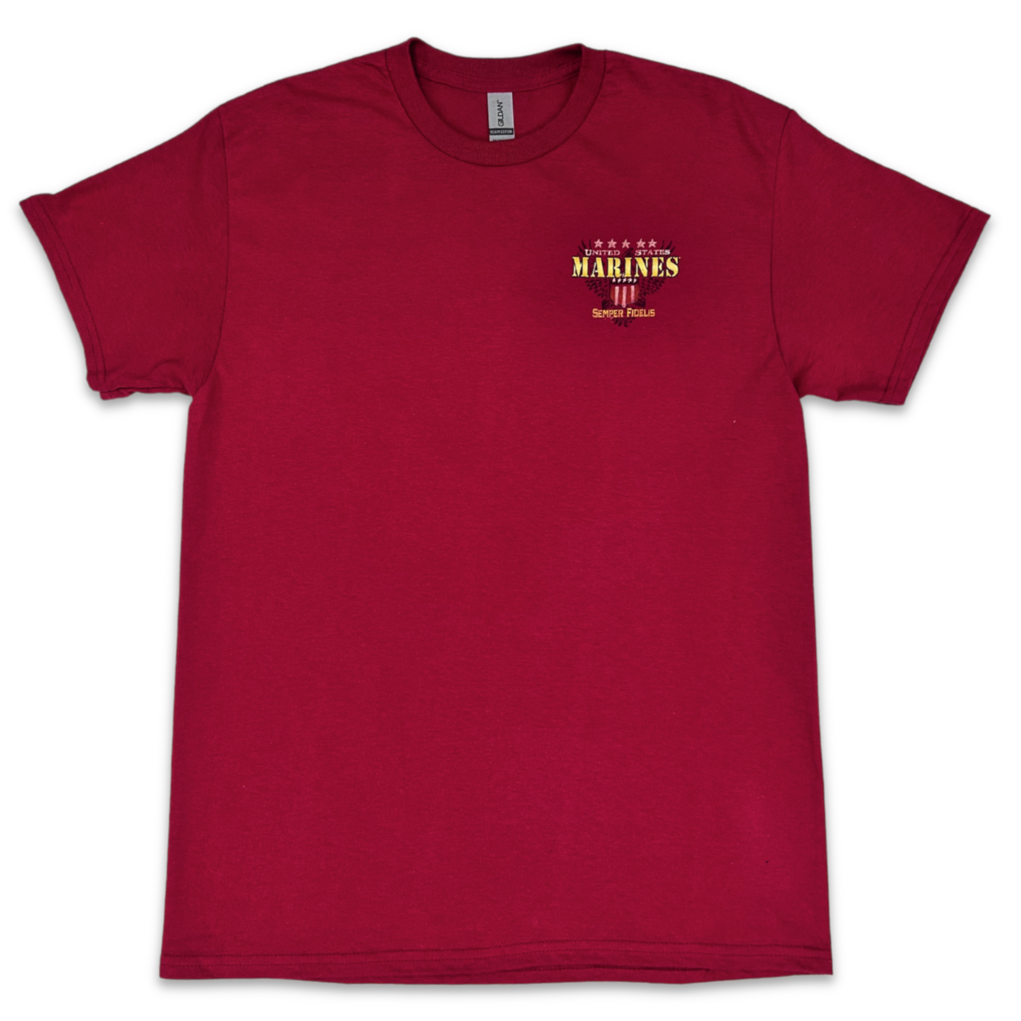 United States Marines Shield Grunge T-Shirt (Red)