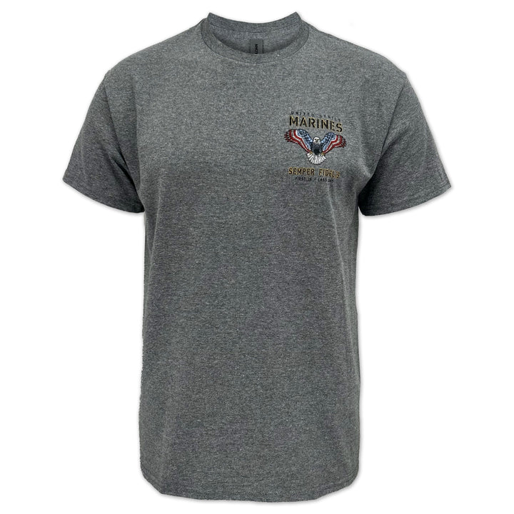 Marines Stars and Stripes T-Shirt (Graphite)