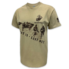 Load image into Gallery viewer, Marines Squad First In Last Out T-Shirt (Tan)