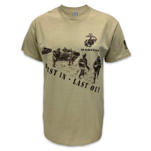 Load image into Gallery viewer, Marines Squad First In Last Out T-Shirt (Tan)