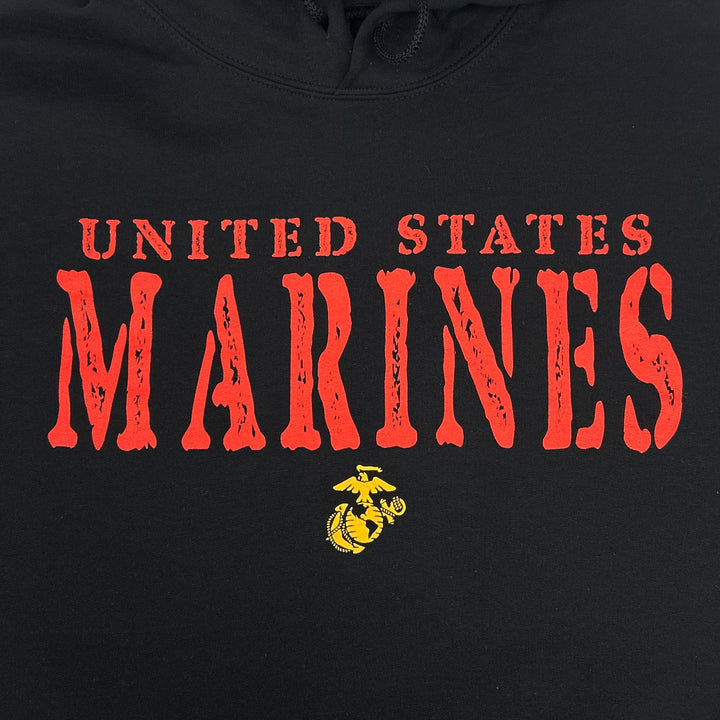 United States Marines Stamp Logo Hood (Black)