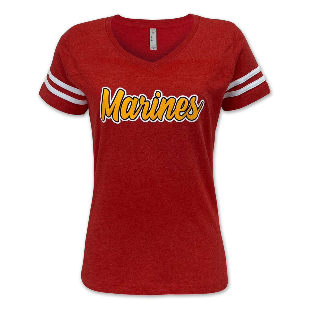Marines Ladies Script T-Shirt (Red)