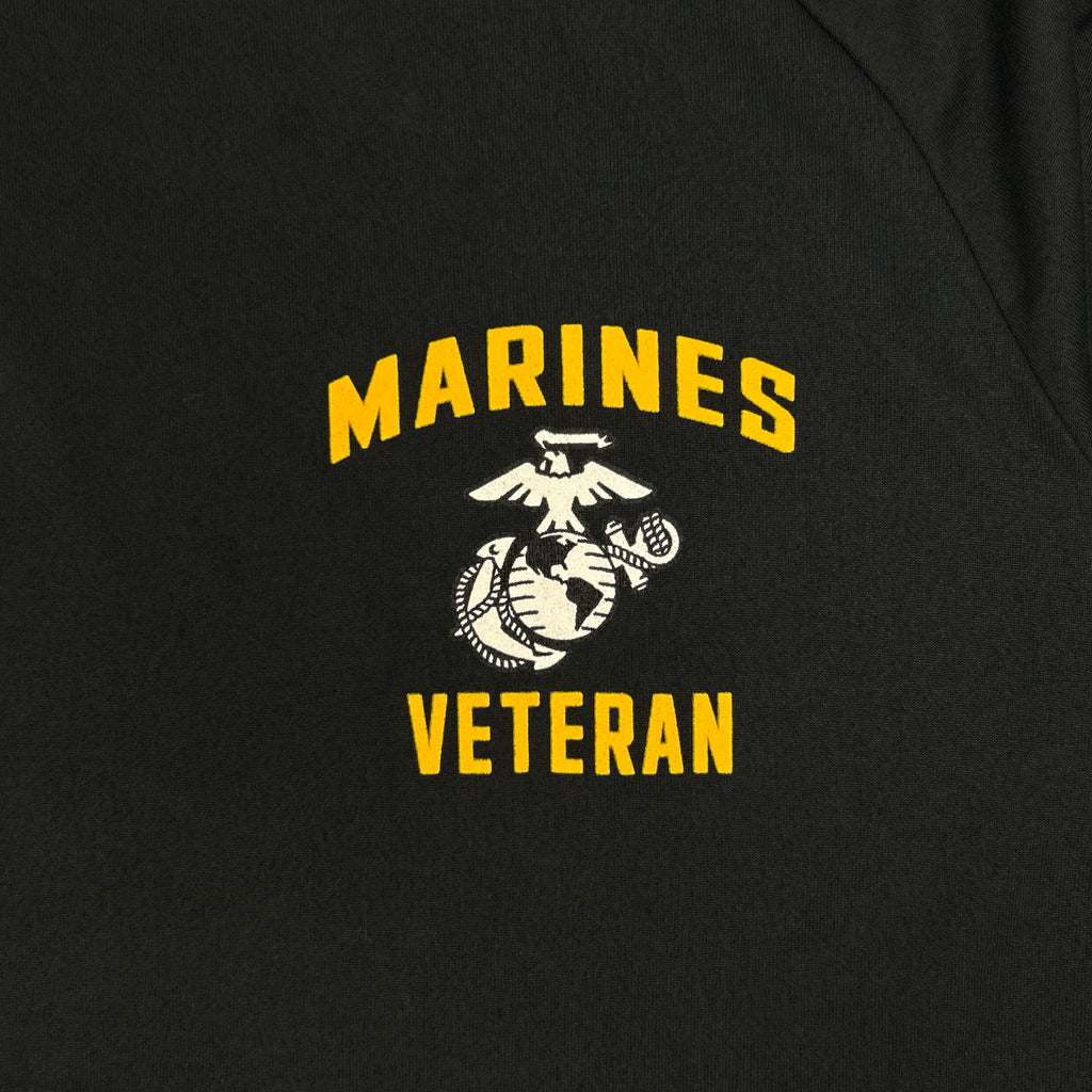 Marines Under Armour Left Chest EGA Veteran Tech T-Shirt (Black)