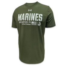 Load image into Gallery viewer, Marines Under Armour Semper Fi Performance Cotton T-Shirt (OD Green)