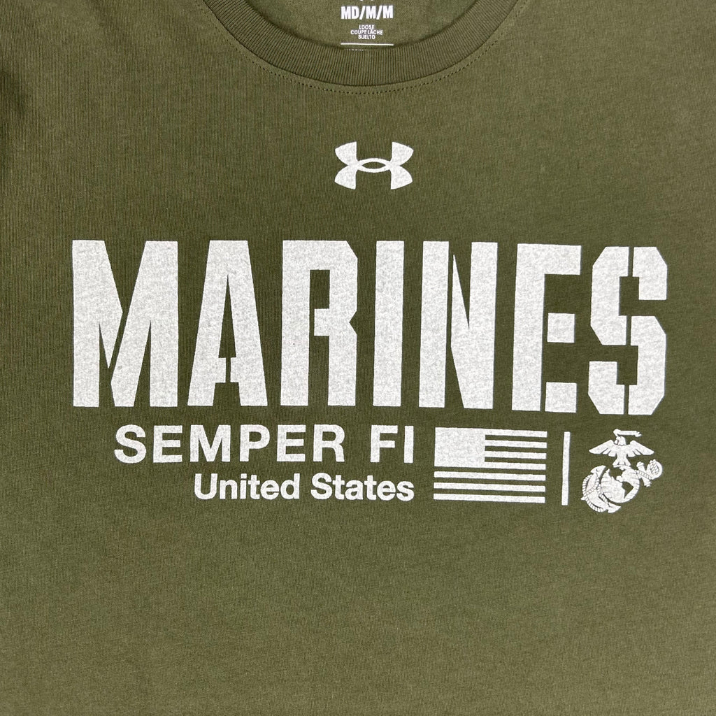 Marines Under Armour Semper Fi Performance Cotton T-Shirt (OD Green)