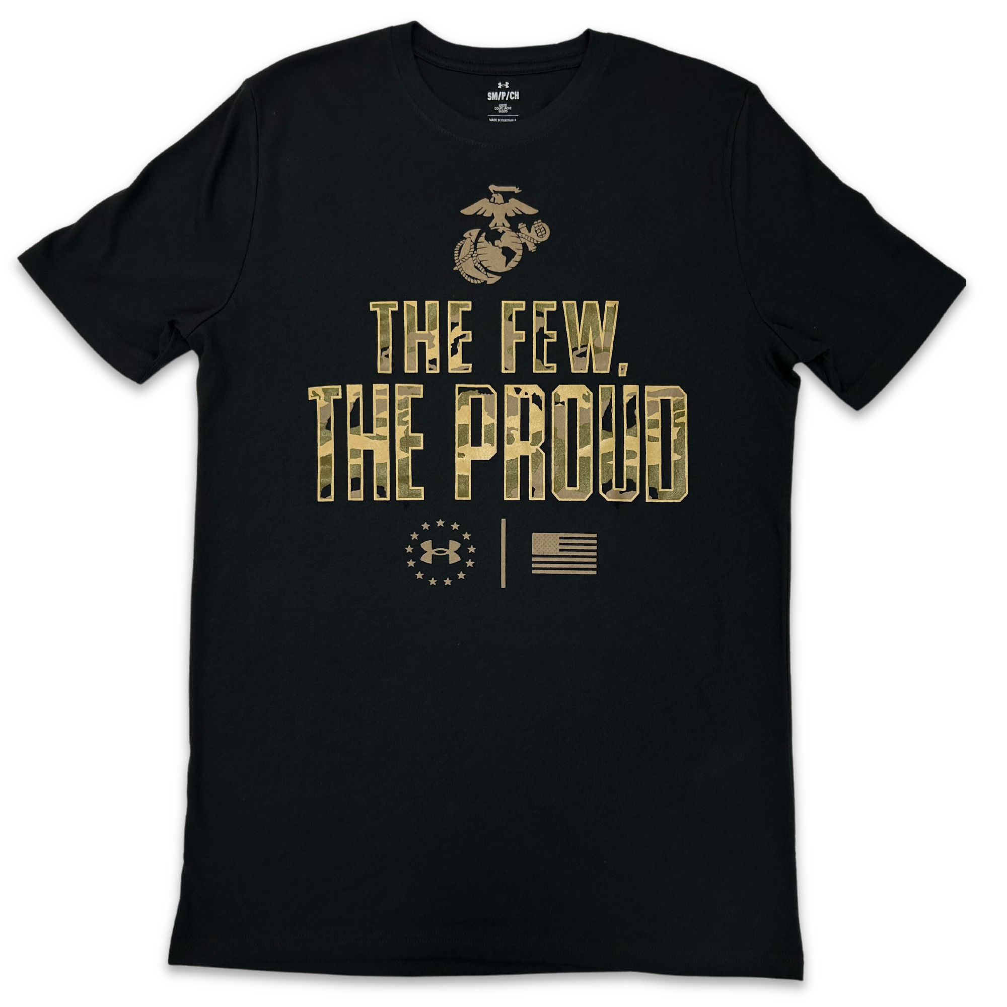 Marines Under Armour The Few The Proud Camo Cotton T Shirt Black