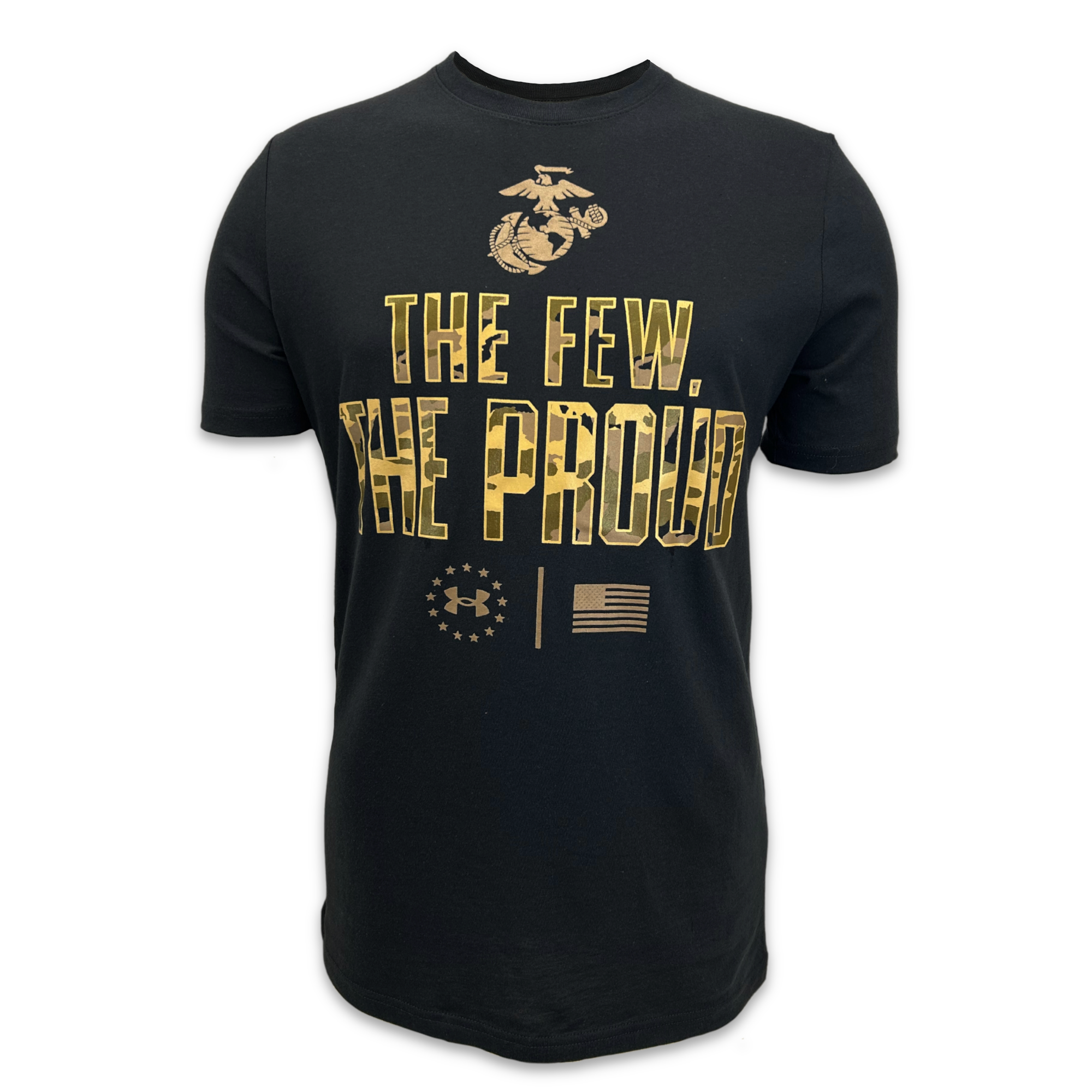 Marines Under Armour The Few The Proud Camo Cotton T-Shirt (Black)