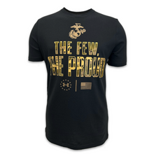 Load image into Gallery viewer, Marines Under Armour The Few The Proud Camo Cotton T-Shirt (Black)