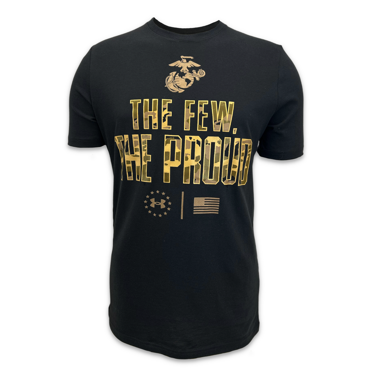 Marines Under Armour The Few The Proud Camo Cotton T Shirt Black