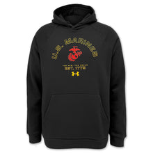 Load image into Gallery viewer, Marines Under Armour The Few The Proud Rival Fleece Hood (Black)
