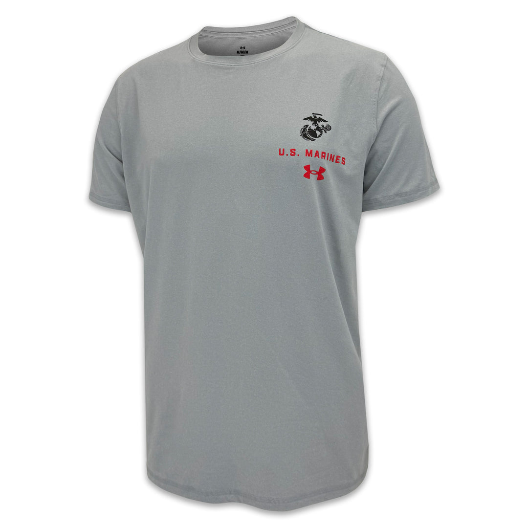 United States Marines EGA Under Armour Tech T-Shirt (Grey)