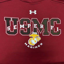 Load image into Gallery viewer, USMC Under Armour Semper Fi EGA Armour Fleece Hood (Cardinal)