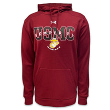 Load image into Gallery viewer, USMC Under Armour Semper Fi EGA Armour Fleece Hood (Cardinal)