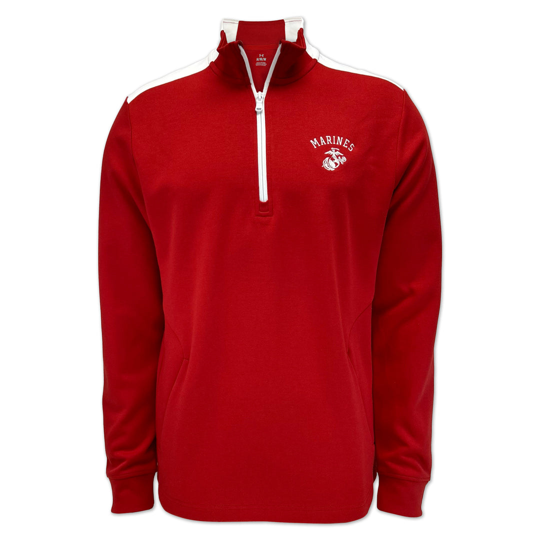 Marines Under Armour Gameday Double Knit Fleece 1/4 Zip (Red)