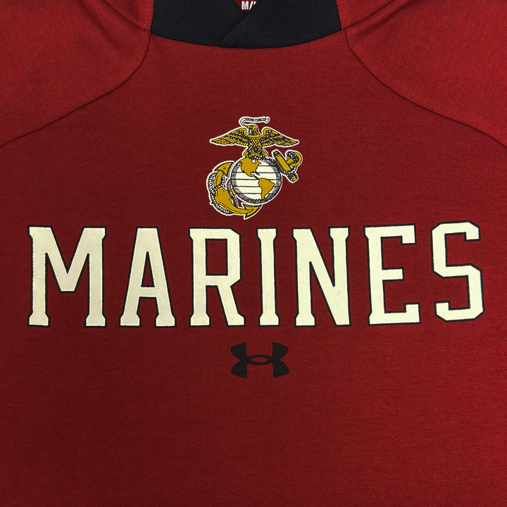 Marines Under Armour Gameday Double Knit Fleece Hood (Cardinal)