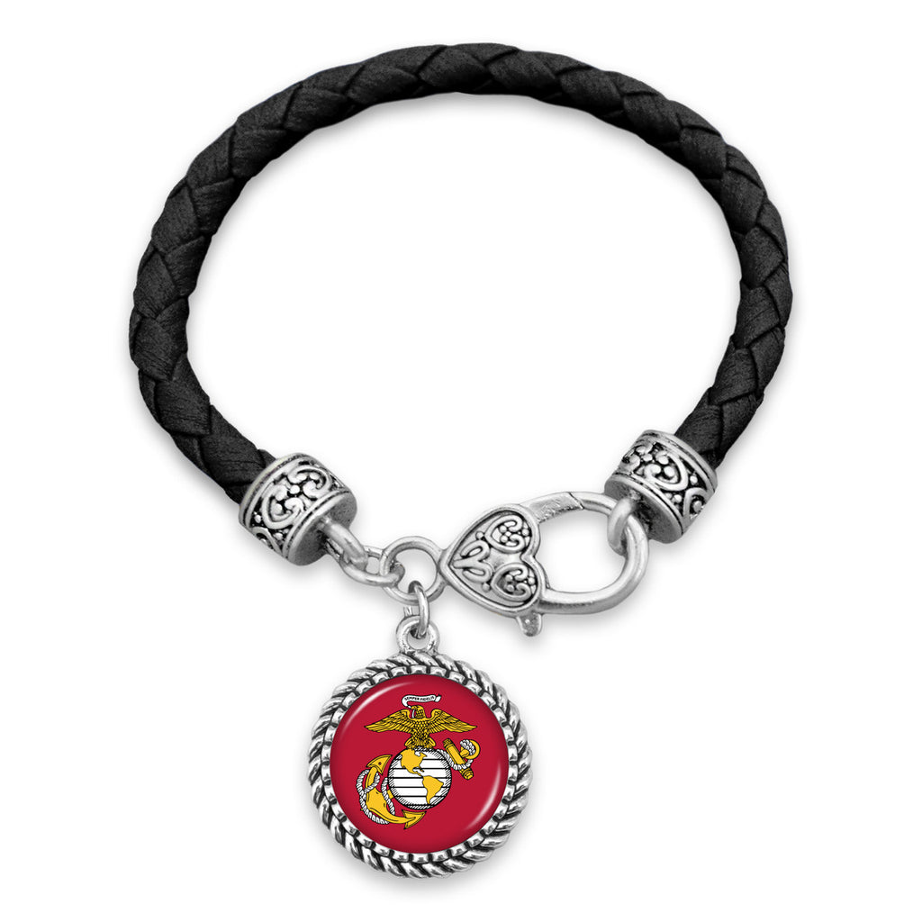 USMC EGA Leather Bracelet