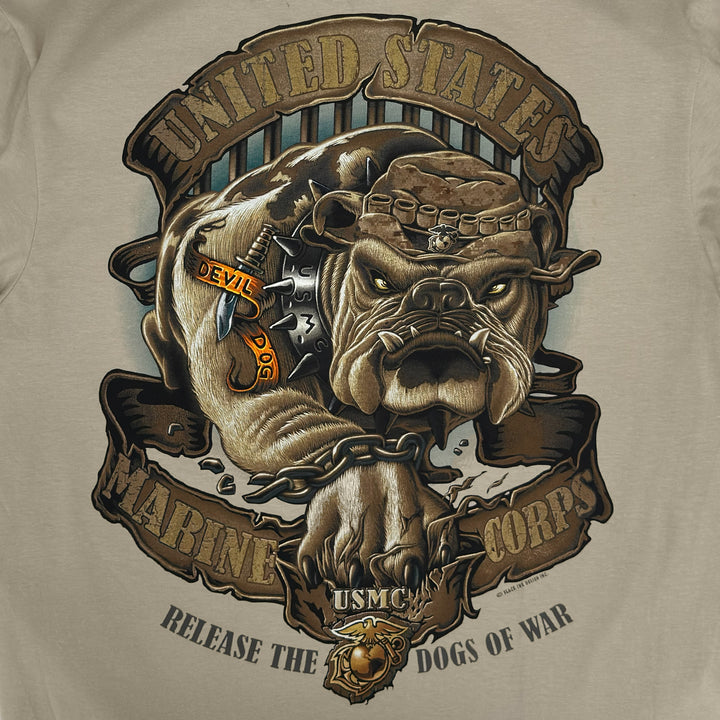 USMC Release The Dogs Of War T-Shirt (Tan)
