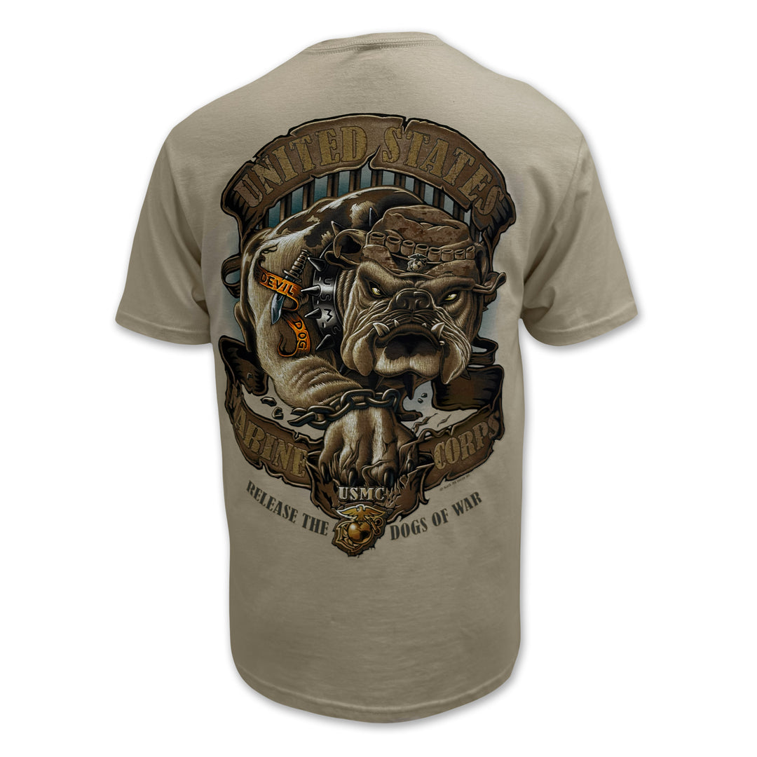 USMC Release The Dogs Of War T-Shirt (Tan)
