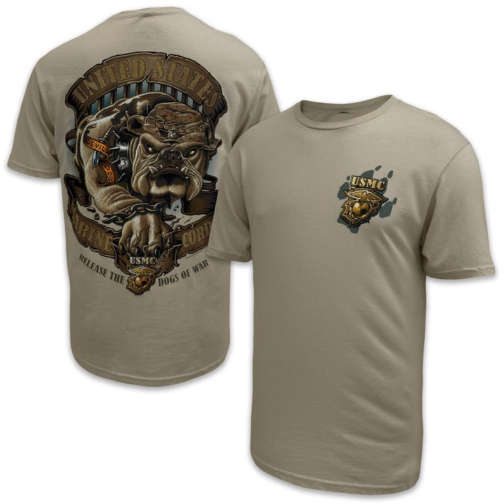 USMC Release The Dogs Of War T-Shirt (Tan)