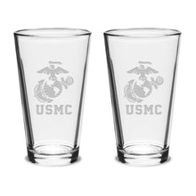 Load image into Gallery viewer, Marines EGA Set of Two 16oz Classic Mixing Glasses