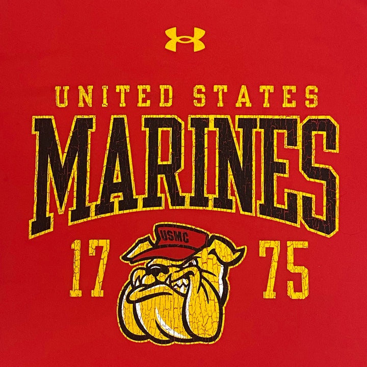 United States Marines Bulldog Under Armour Tech Stretch T-Shirt (Red)