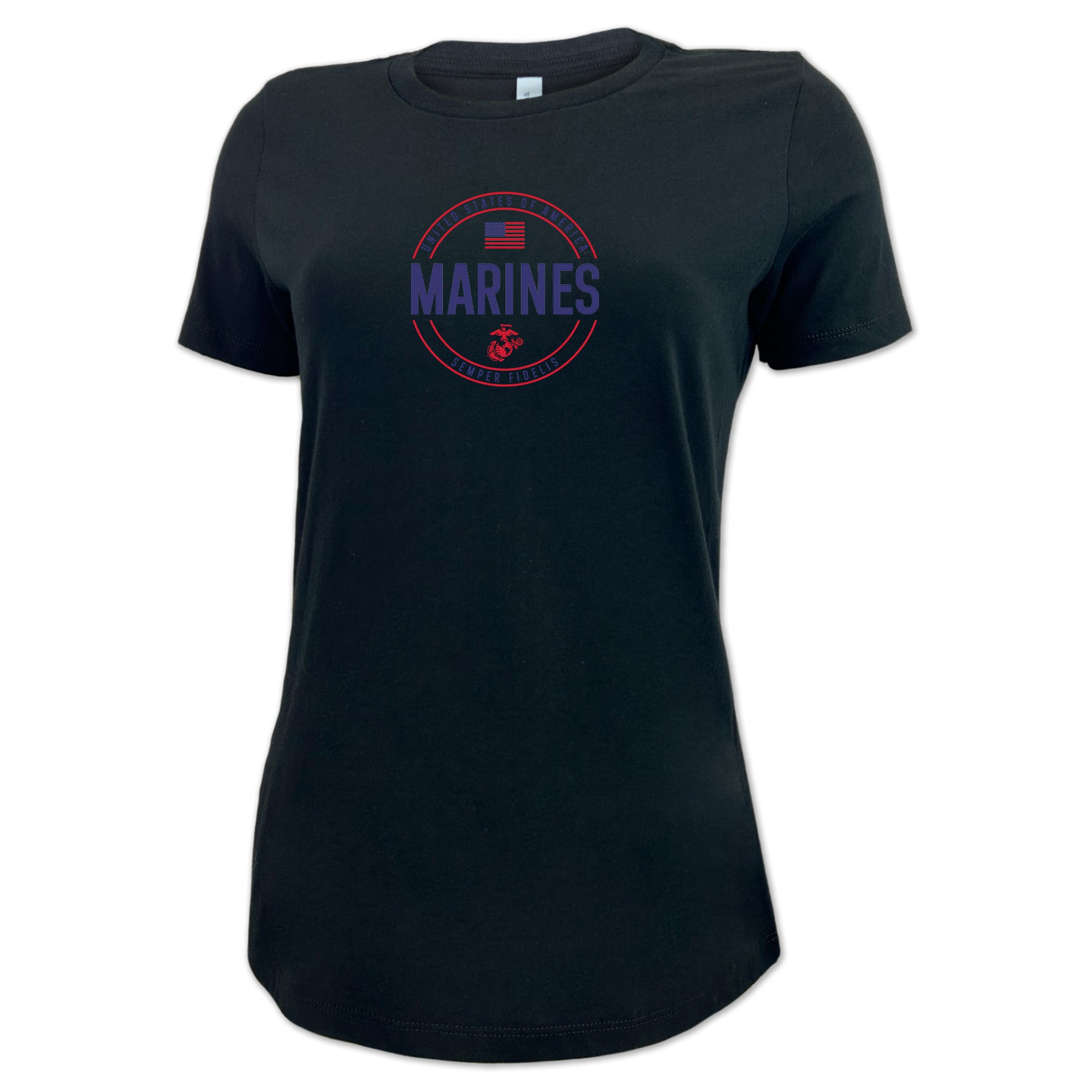 Marines Ladies Center Chest Circle Logo T-Shirt