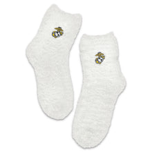 Load image into Gallery viewer, Marines EGA Ladies Cozy Socks (White)