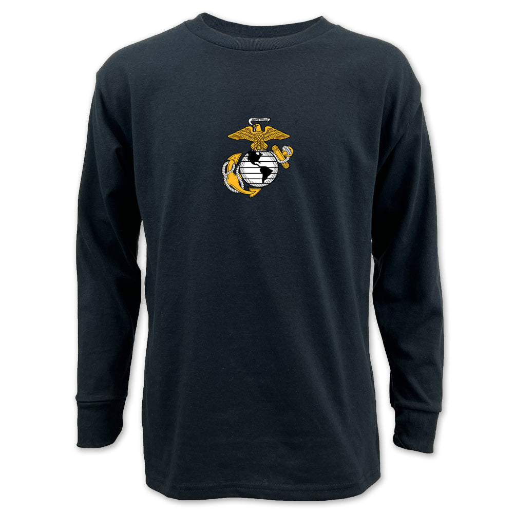 Pick Your Design Marines Youth Long Sleeve T-Shirt (Black)