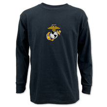 Load image into Gallery viewer, Pick Your Design Marines Youth Long Sleeve T-Shirt (Black)